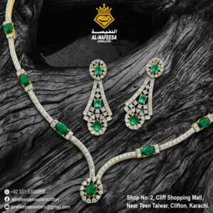 Necklace Set Zircon + Emerald